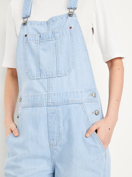 Image number 8 showing, Baggy Wide-Leg Jean Overalls