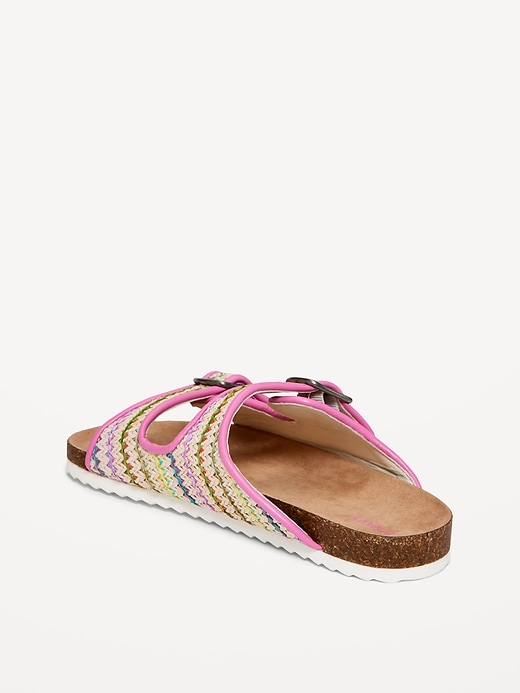 Image number 4 showing, Textured-Woven Buckled Strap Sandals for Girls