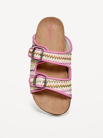 Image number 2 showing, Textured-Woven Buckled Strap Sandals for Girls