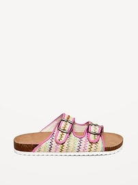 View large product image 3 of 4. Textured-Woven Buckled Strap Sandals for Girls