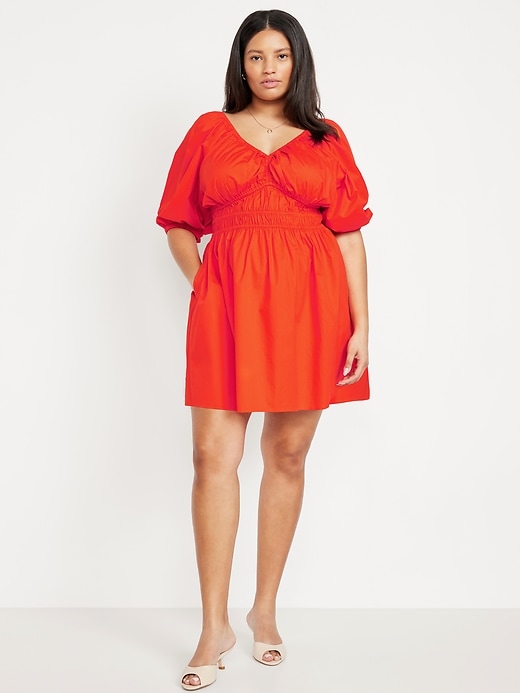 Image number 6 showing, Waist-Defined Puff-Sleeve Mini Dress