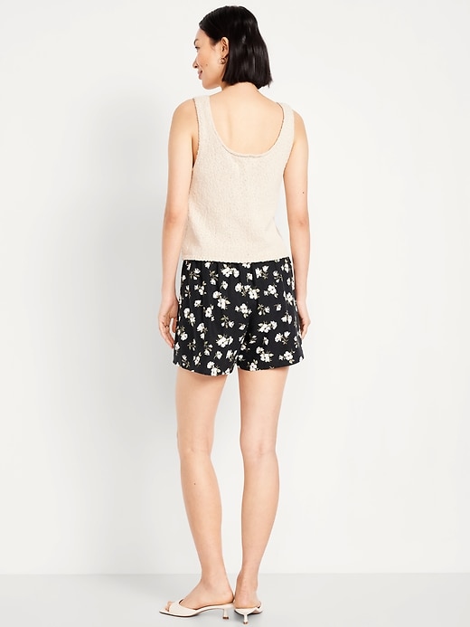 Image number 3 showing, High-Waisted Linen-Blend Mini Skort