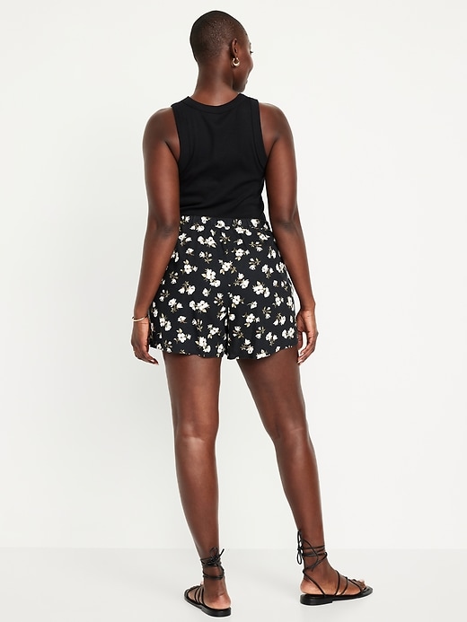 Image number 6 showing, High-Waisted Linen-Blend Mini Skort