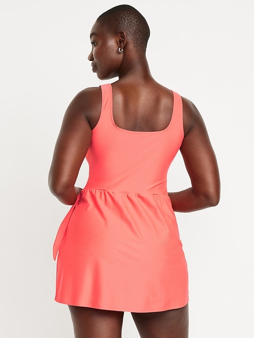 Image number 6 showing, Matte Side-Tie Swim Dress