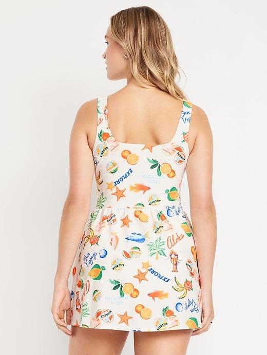 Image number 6 showing, Matte Side-Tie Swim Dress