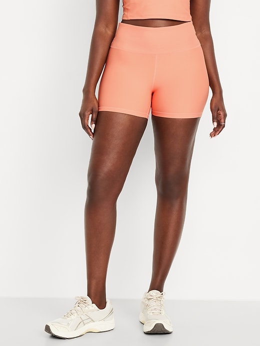 Image number 4 showing, High-Waisted PowerSoft Biker Shorts -- 4-inch inseam