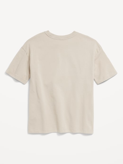 L'image numéro 3 présente T-shirt surdimensionné à manches courtes et à poche pour garçon