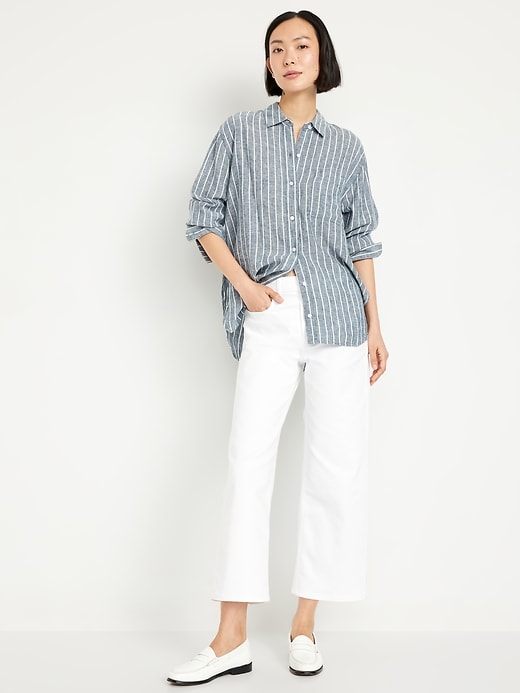 Image number 1 showing, High-Waisted Wow Crop Wide-Leg Jeans