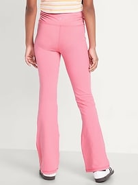 Image number 2 showing, High-Waisted PowerChill Side-Ruched Flared Leggings for Girls