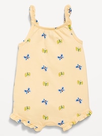 Image number 2 showing, Sleeveless Tie-Knot Graphic One-Piece Romper for Baby
