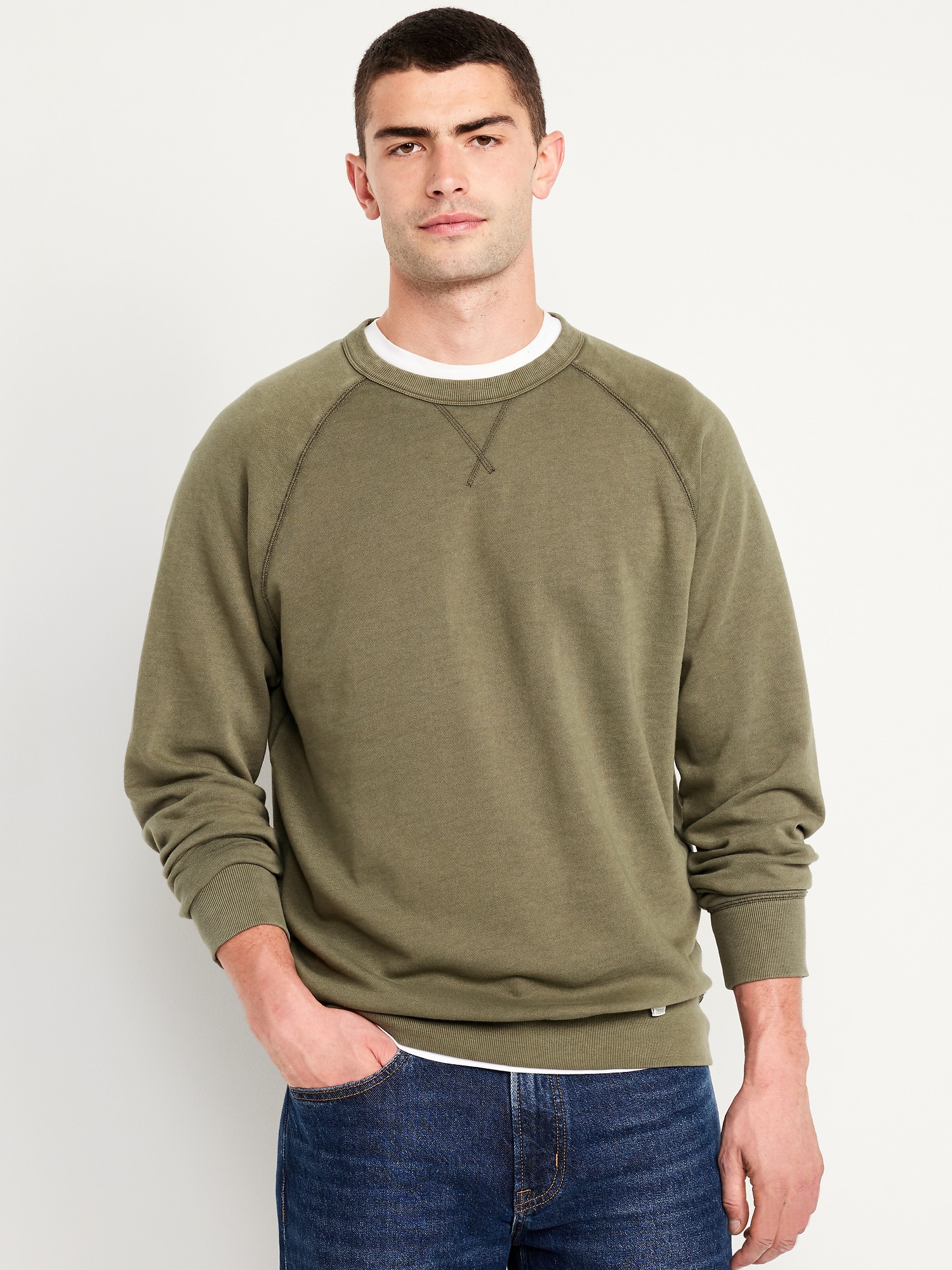 Garment-Dyed Crew-Neck Sweatshirt