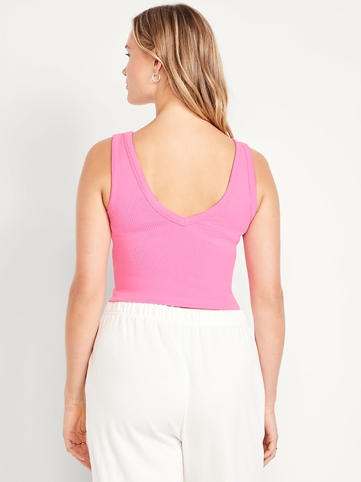 Image number 6 showing, Seamless Rib V-Neck Tank