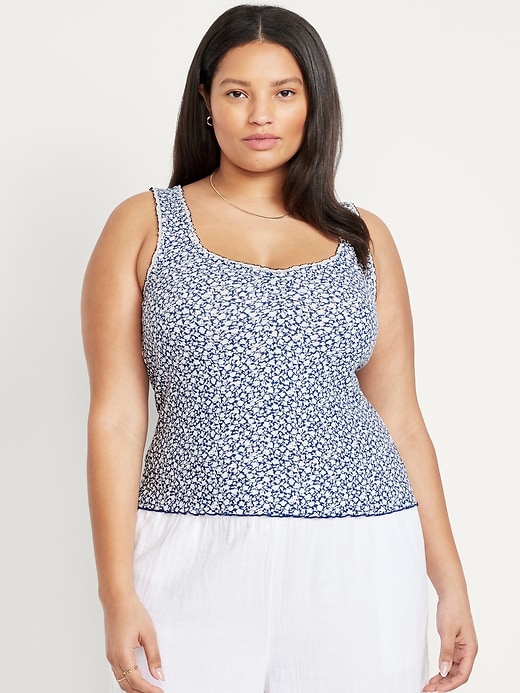 Image number 7 showing, Ribbed Cinched-Front Tank Top