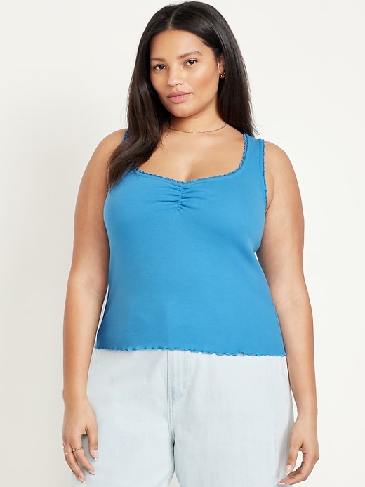 Image number 7 showing, Ribbed Cinched-Front Tank Top