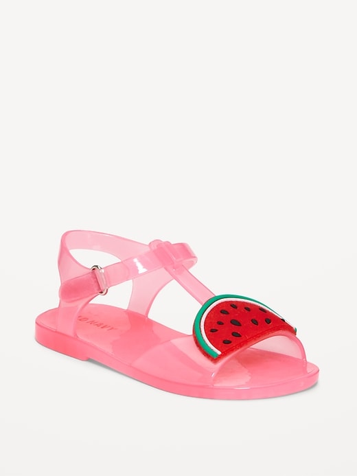 View large product image 1 of 2. Jelly T-Strap Sandals for Toddler Girls