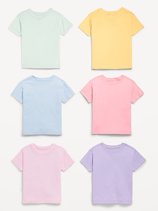 View large product image 2 of 2. Short-Sleeve T-Shirt 6-Pack for Toddler Girls