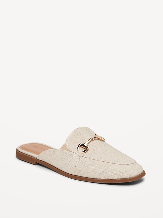 Image number 1 showing, Faux-Leather Loafer Mule Shoes