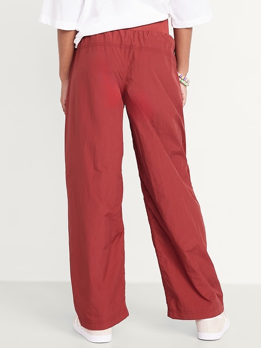 View large product image 2 of 4. High-Waisted Crinkle Wide-Leg Pants for Girls