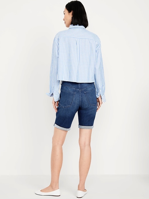 Image number 3 showing, High-Waisted Wow Jean Shorts -- 9-inch inseam