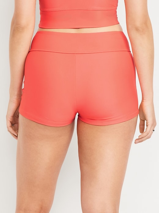 Image number 6 showing, High-Waisted Matte Swim Shorts -- 2-inch inseam