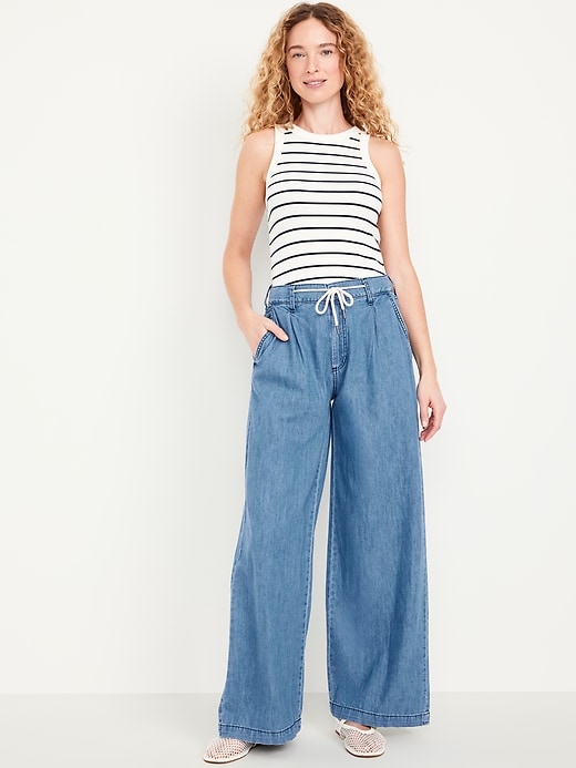 Image number 4 showing, High-Waisted Super Wide-Leg Drapey Pants