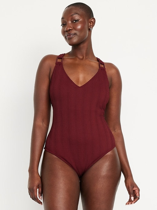 Image number 5 showing, Ribbed One-Piece Swimsuit