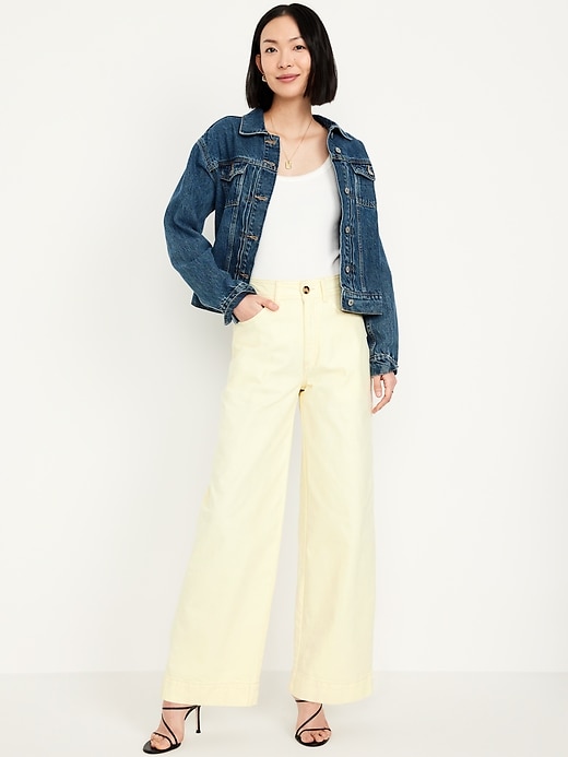 Image number 1 showing, Extra High-Waisted Mariner Wide-Leg Pants