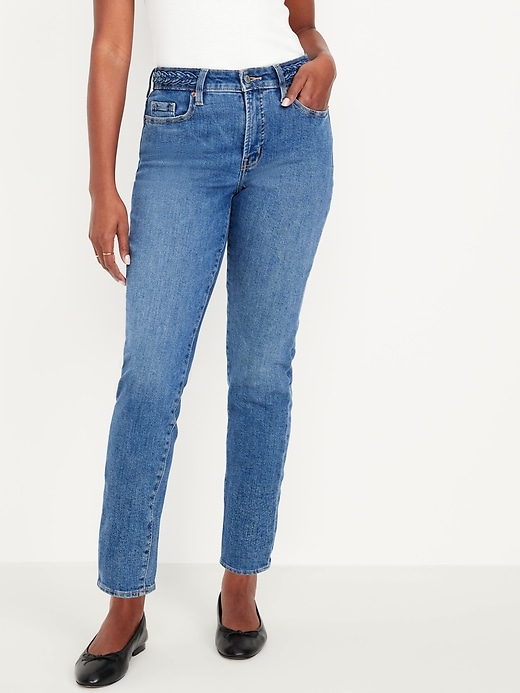 Image number 2 showing, Curvy High-Waisted OG Straight Braided Ankle Jeans