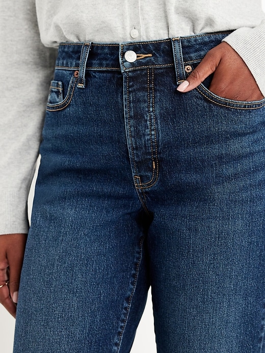 Image number 8 showing, Curvy High-Waisted OG Straight Button-Fly Ankle Jeans