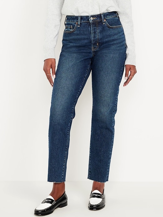 Image number 2 showing, Curvy High-Waisted OG Straight Button-Fly Ankle Jeans