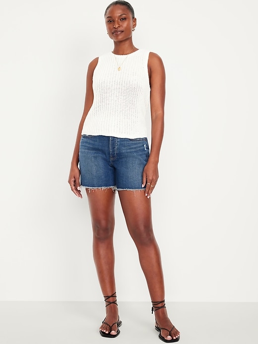 Image number 1 showing, Curvy High-Waisted OG Jean Cut-Off Shorts -- 5-inch inseam