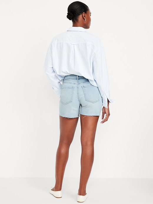 Image number 3 showing, Curvy High-Waisted OG Jean Cut-Off Shorts -- 5-inch inseam