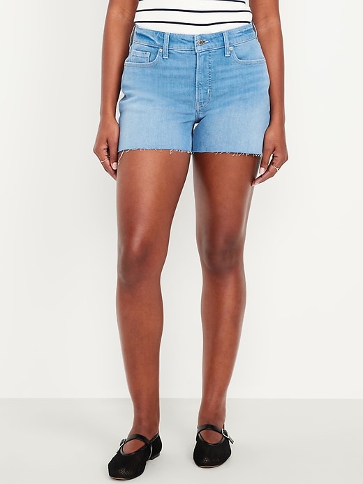 Image number 2 showing, Curvy High-Waisted OG Jean Cut-Off Shorts -- 3-inch inseam