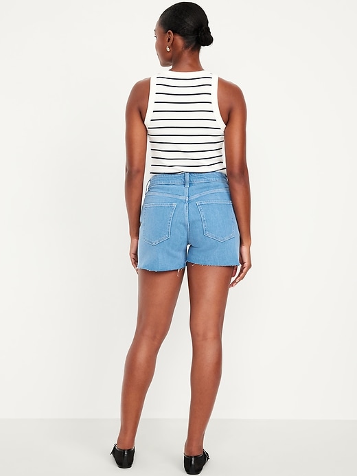 Image number 3 showing, Curvy High-Waisted OG Jean Cut-Off Shorts -- 3-inch inseam