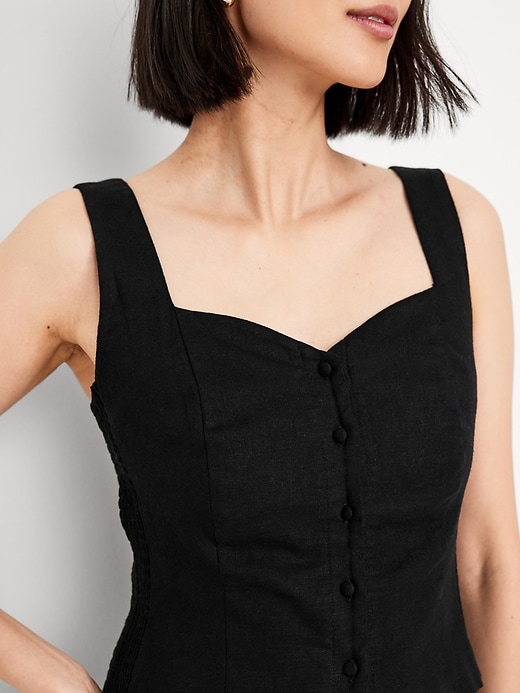 Image number 4 showing, Button-Front Linen-Blend Vest