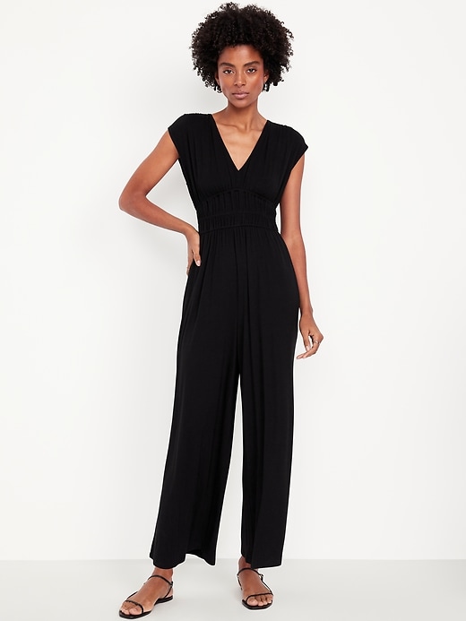 Image number 1 showing, Waist-Defined Wide-Leg Jumpsuit