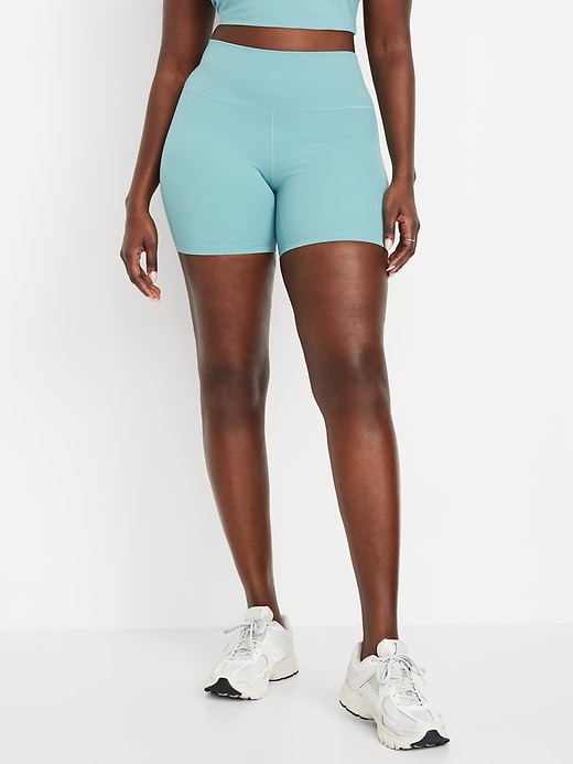 Image number 4 showing, High-Waisted StudioSmooth Biker Shorts -- 6-inch inseam