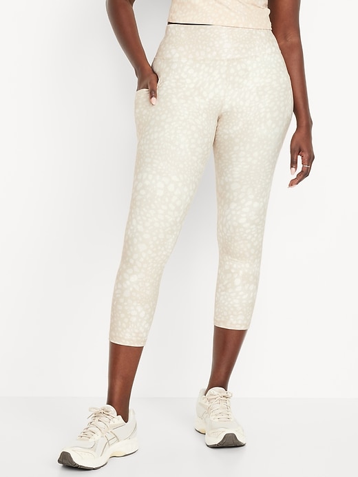 Image number 4 showing, High-Waisted PowerSoft Crop Pocket Leggings