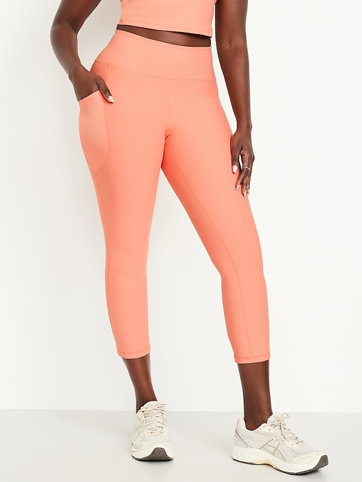 Image number 4 showing, High-Waisted PowerSoft Crop Pocket Leggings