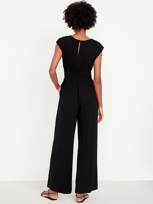 Image number 8 showing, Waist-Defined Wide-Leg Jumpsuit