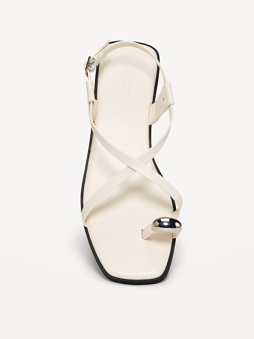 Image number 8 showing, Faux Leather Strappy Toe Ring Sandals