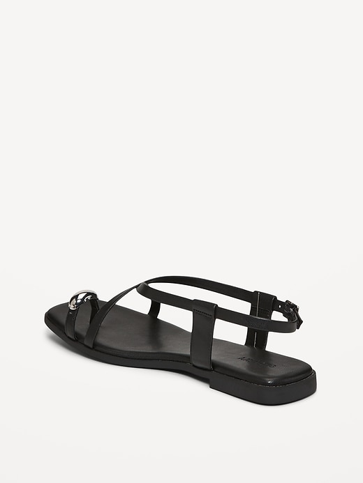 Image number 7 showing, Faux Leather Strappy Toe Ring Sandals