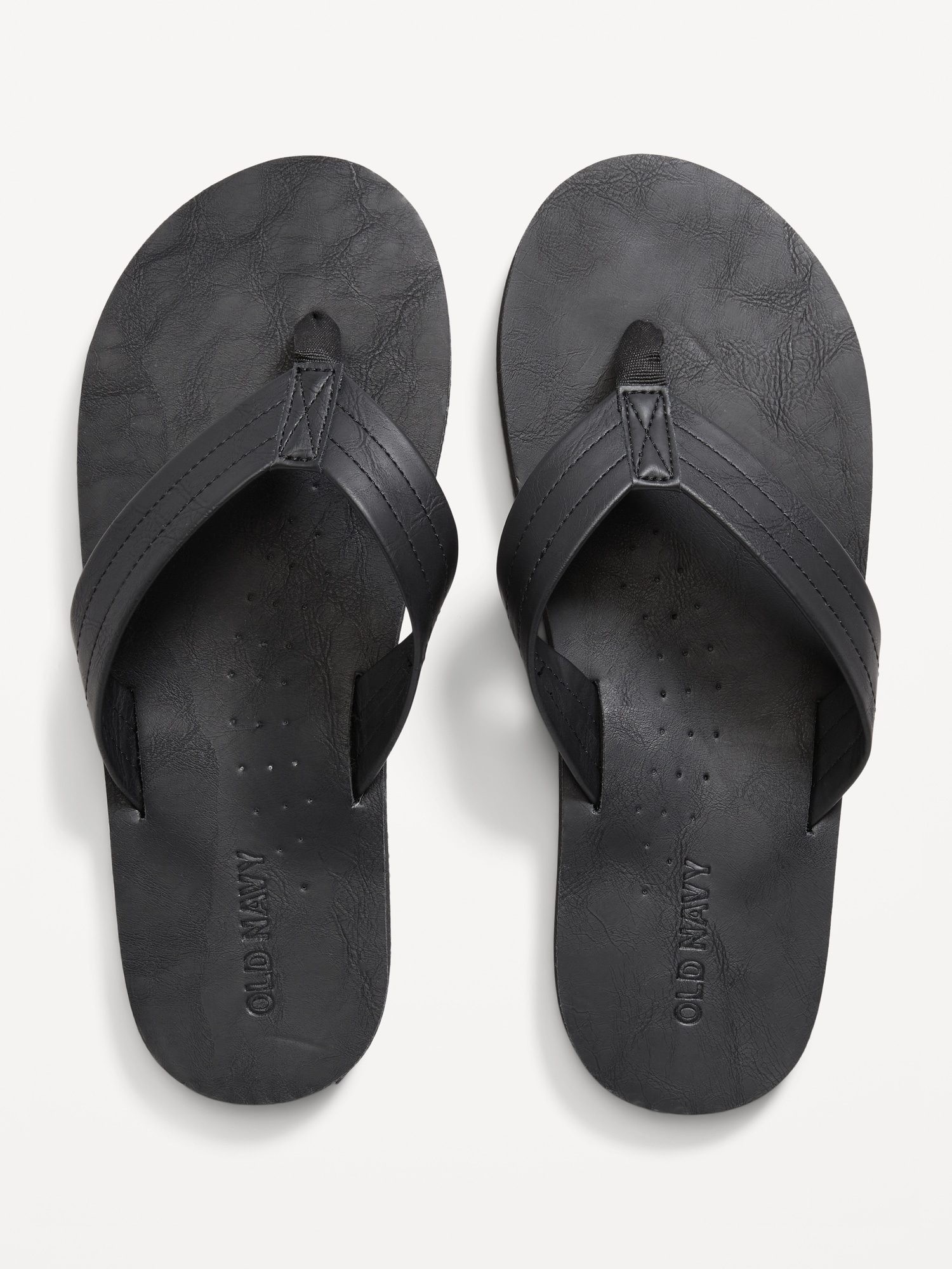 Faux-Leather Flip-Flop Sandals for Men