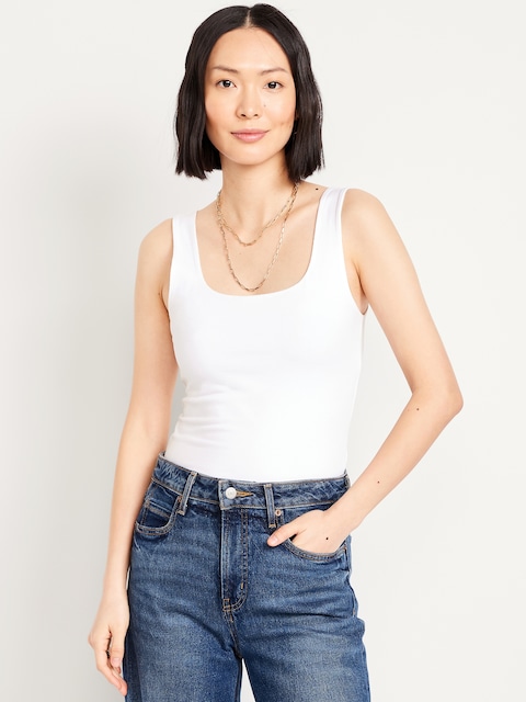 Camisole double épaisseur à encolure dégagée