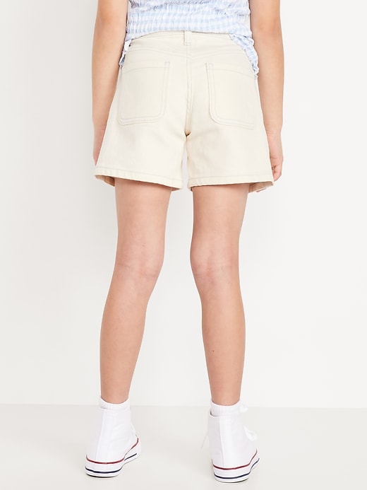 View large product image 2 of 5. High-Waisted Mariner Midi Jean Shorts for Girls