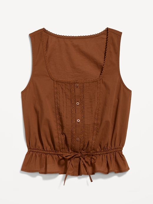 Image number 9 showing, Tie-Waist Lace-Trim Top