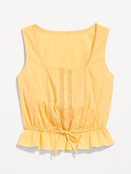 Image number 9 showing, Tie-Waist Lace-Trim Top
