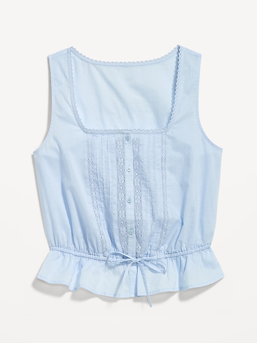Image number 9 showing, Tie-Waist Lace-Trim Top