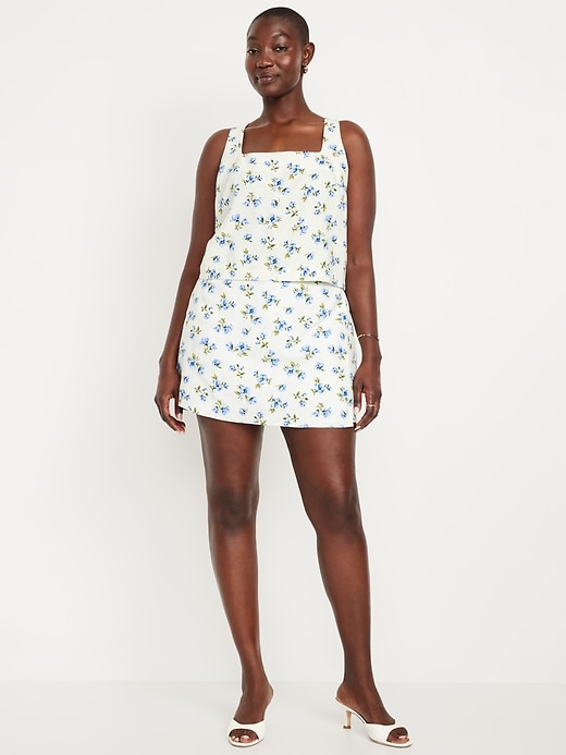 Image number 5 showing, High-Waisted Linen-Blend Mini Skort