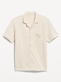 Short-Sleeve Seersucker Camp Shirt